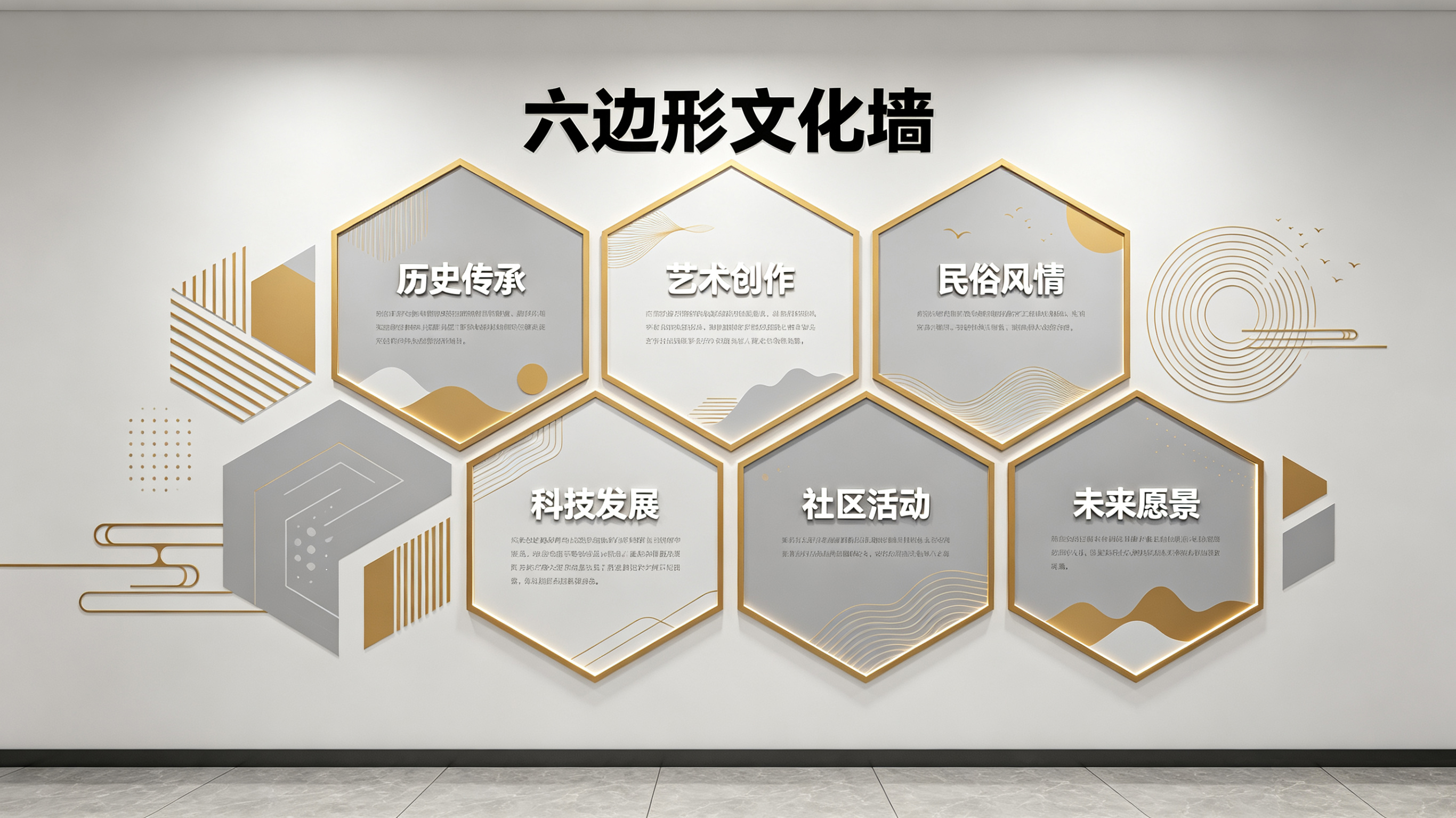 德化企业文化墙 | 六边形信息美学